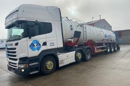 AA Turner Tankers large white septic tank emptying truck